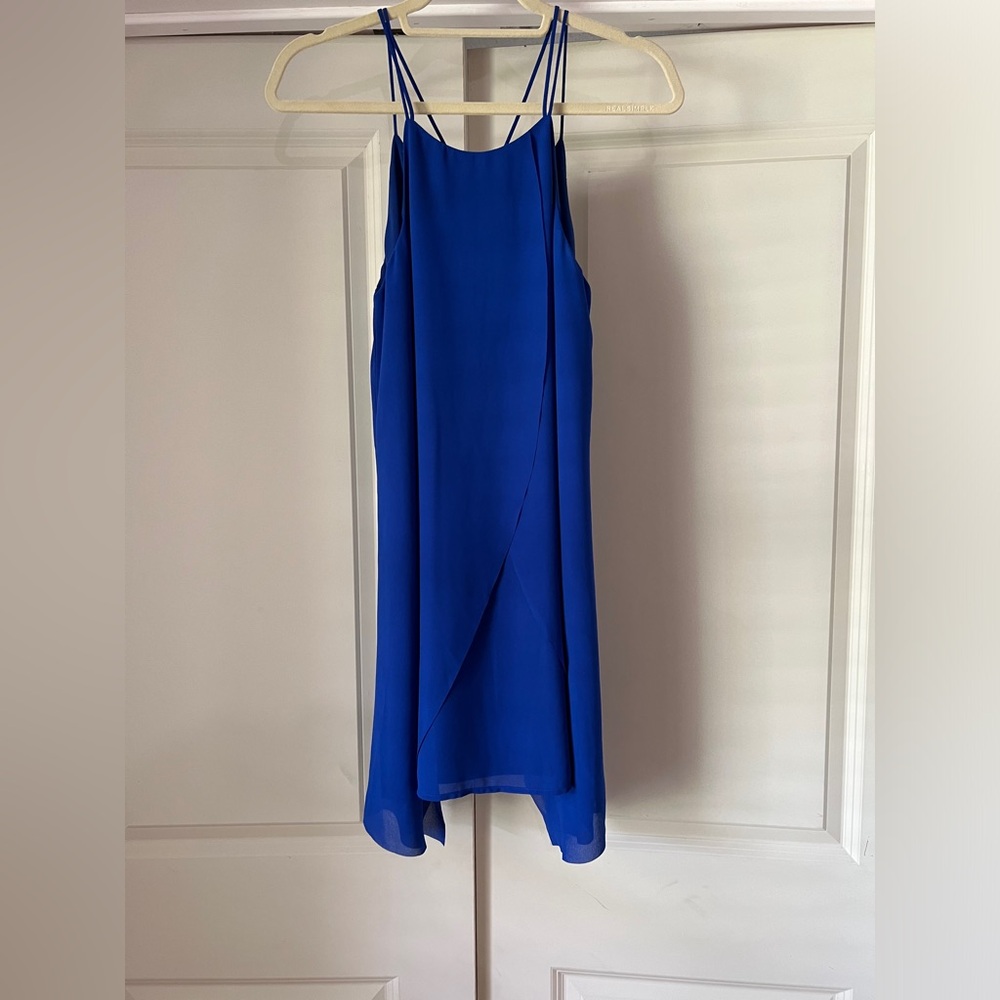Sugar + L!ps Royal Blue A-line Mini Corset Back Dress